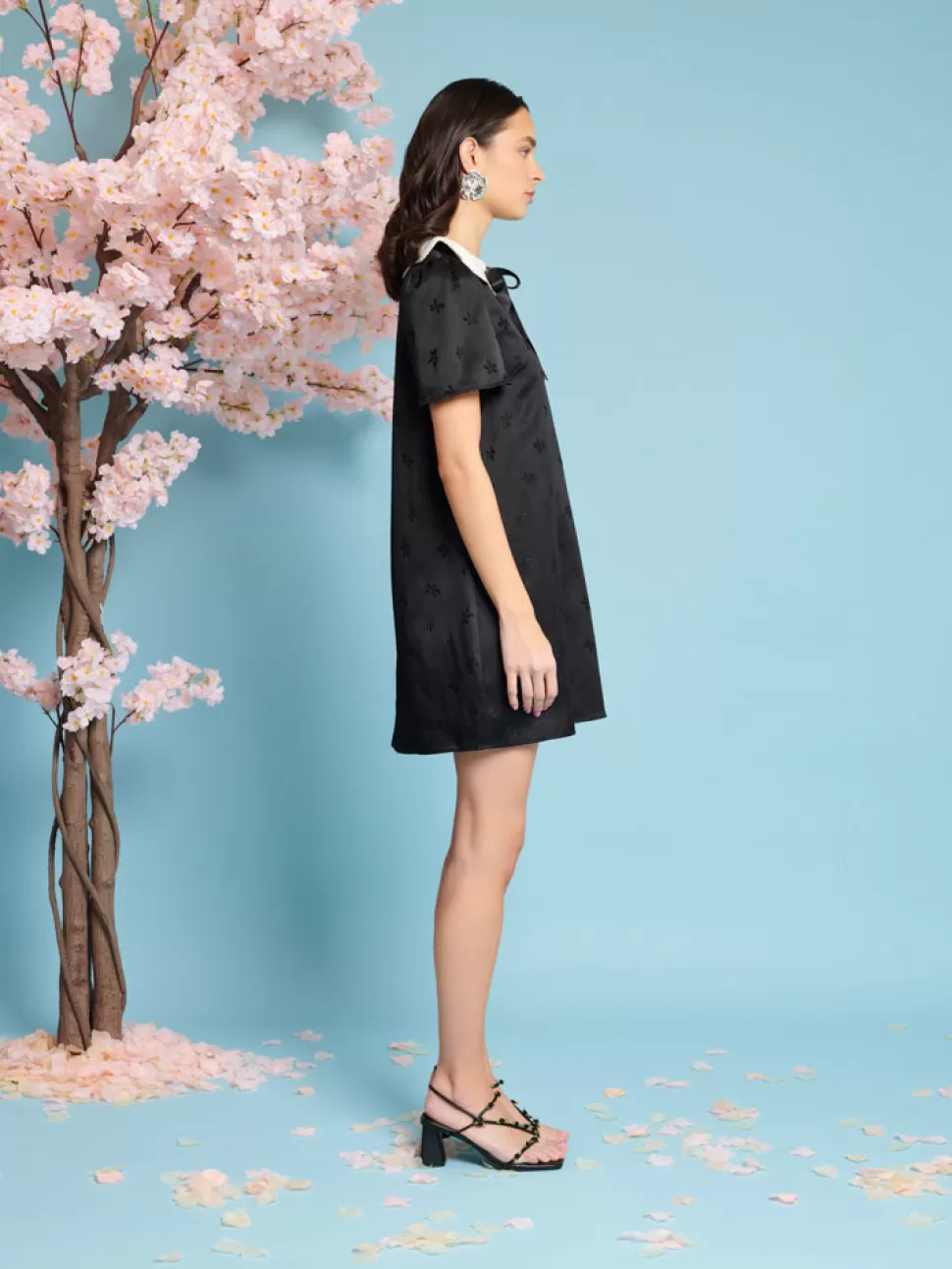 Dresses | Sister Jane Songbird Jacquard Mini Dress Coal Black