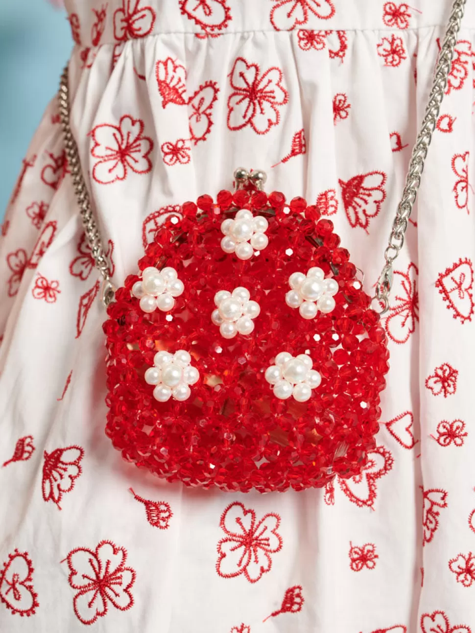 Accessories | Sister Jane Sweet Cherry Bead Purse Carmine Red