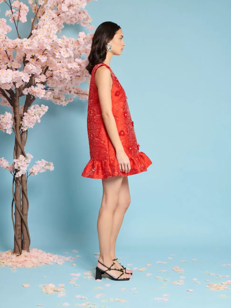 Dresses | Sister Jane Sweet Cherry Jacquard Dress Carmine Red