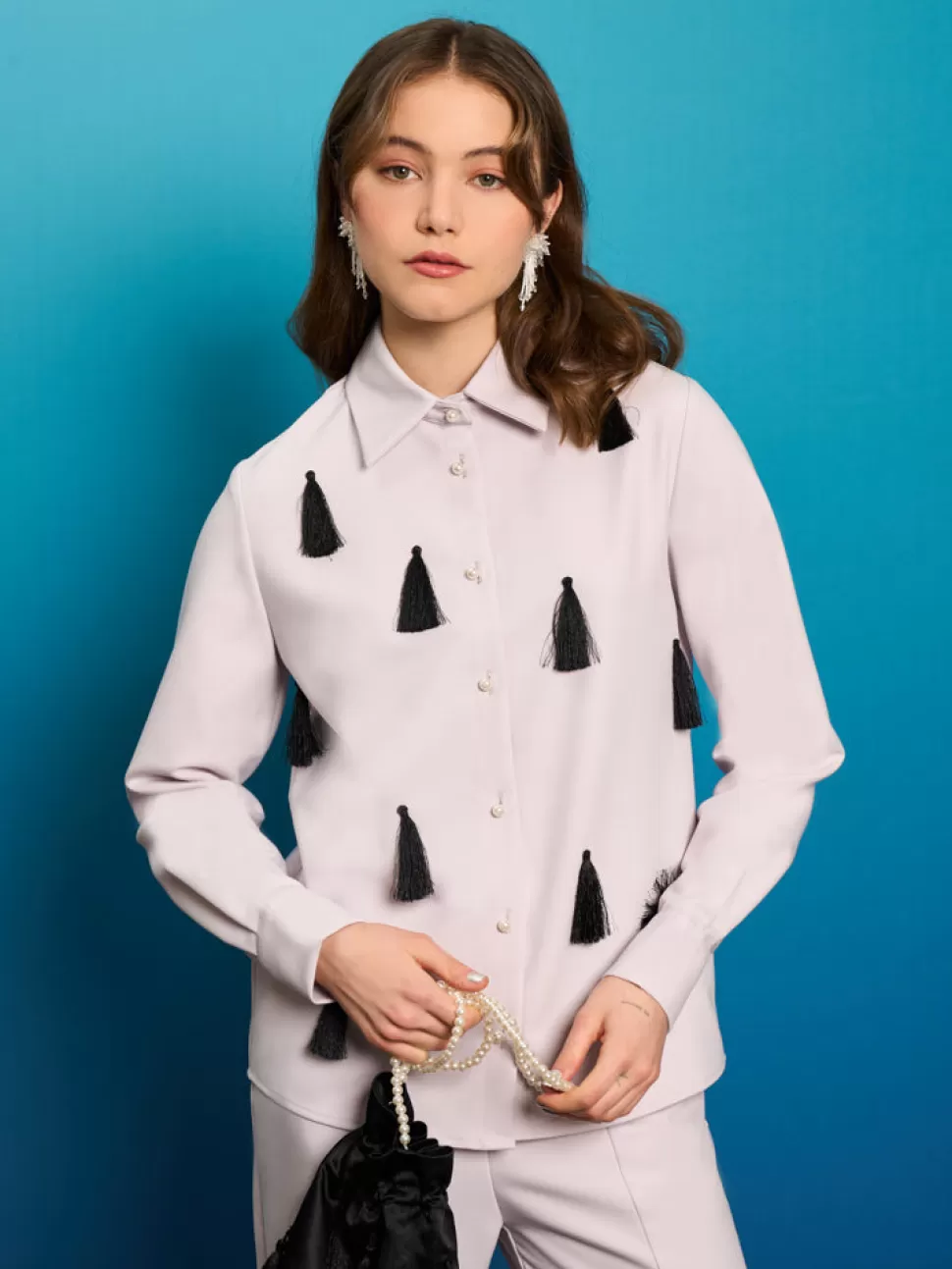 Tops | Sister Jane Tetra Tassel Shirt Pastel Lilac
