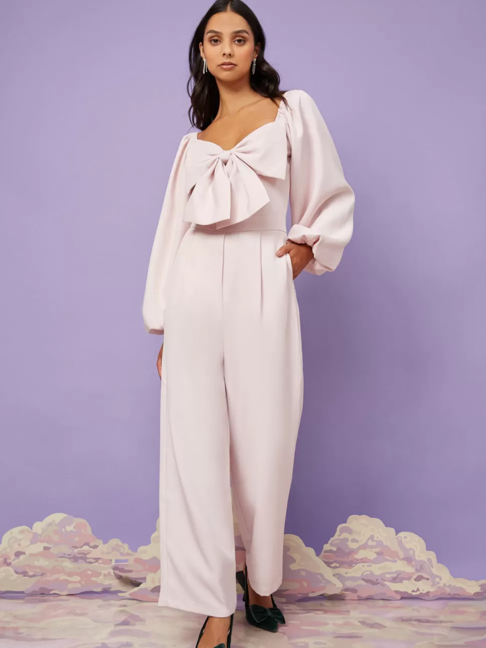 Bottoms | Sister Jane Theatre Bow Jumpsuit Rose Quartz