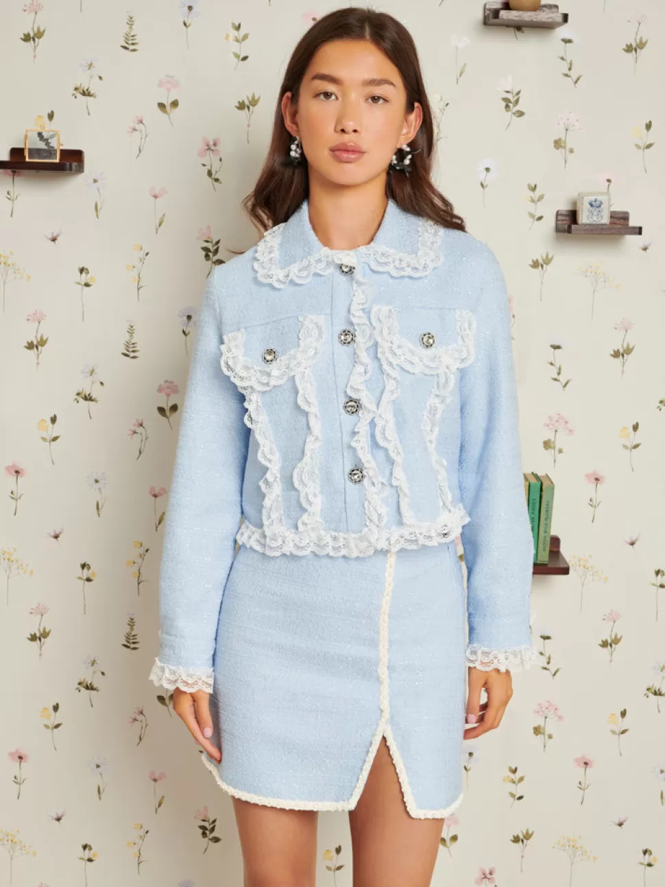 Jackets | Sister Jane Treasured Tweed Jacket Xenon Blue