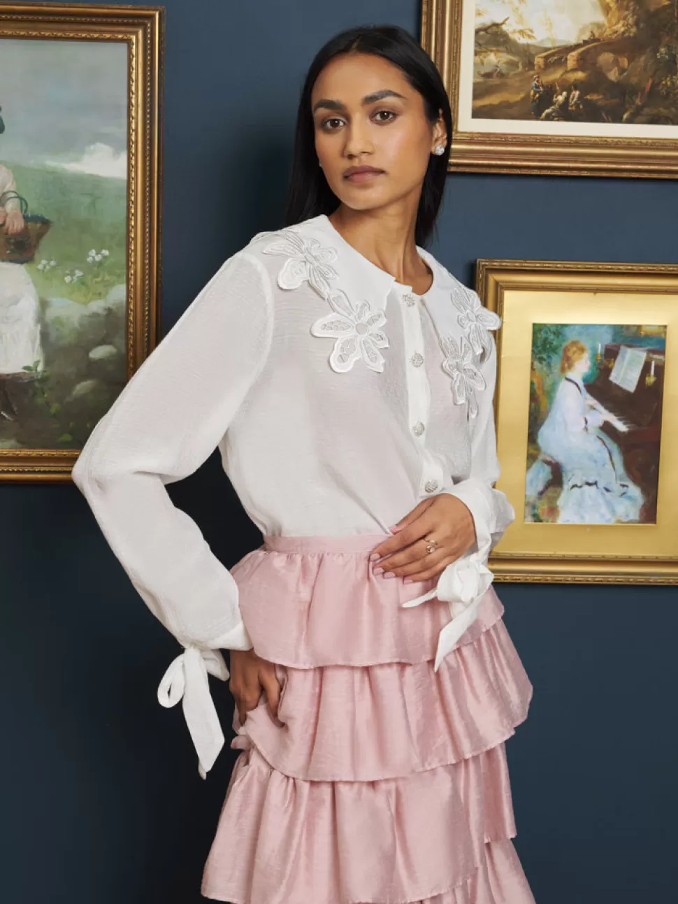 Tops | Sister Jane Victoria Textured Shirt Pearl Ivory