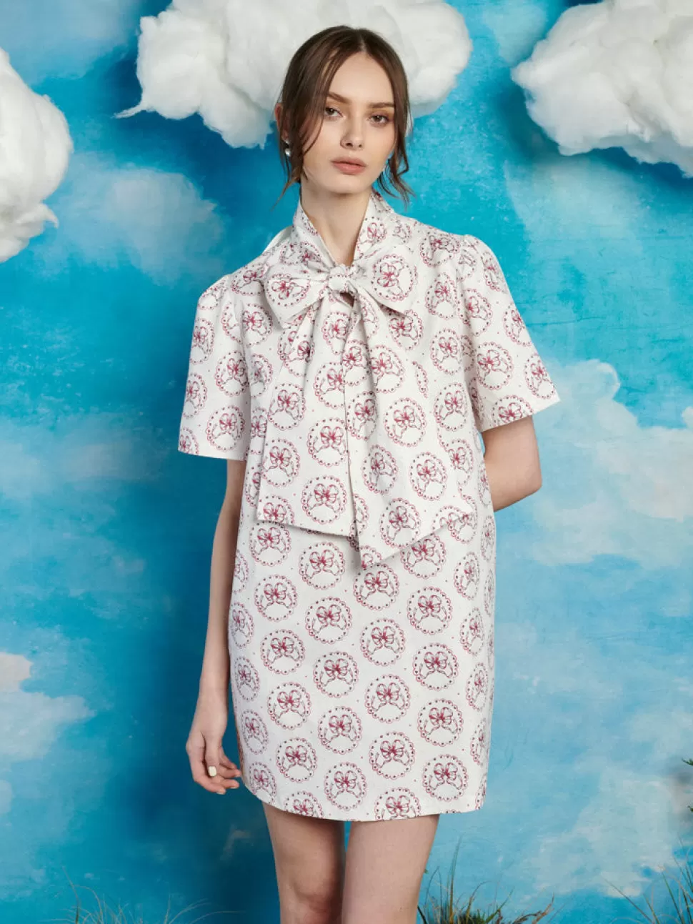 Dresses | Sister Jane Wander Bow Mini Dress Pearl White