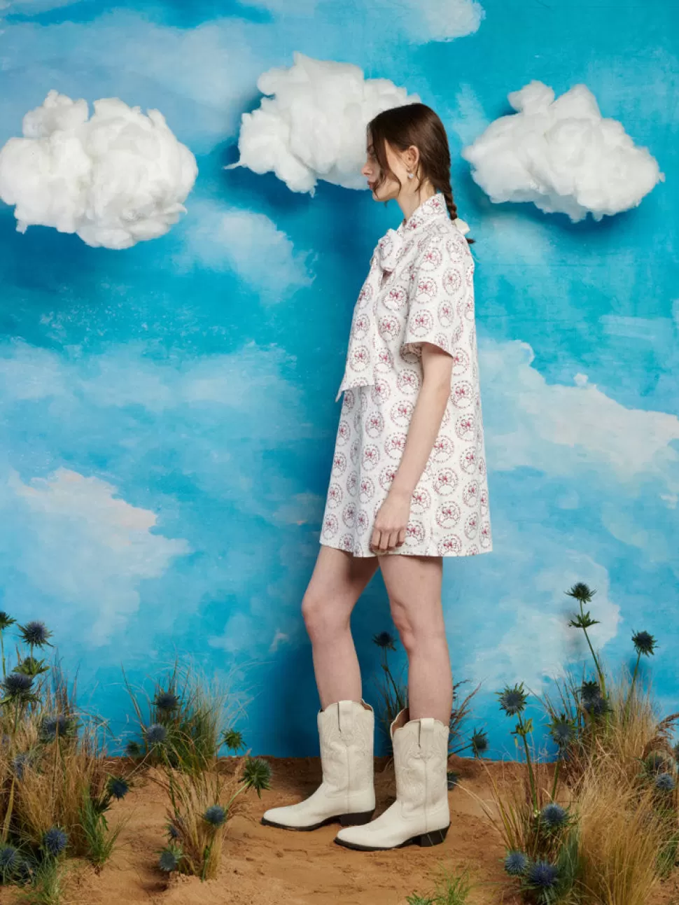 Dresses | Sister Jane Wander Bow Mini Dress Pearl White